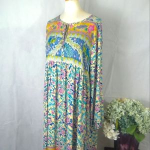 This & that peacock dress XL long sleeve nwt